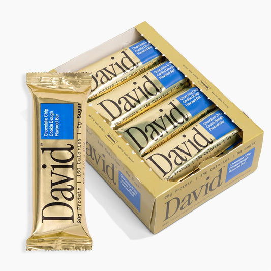 David Chocolate Chip Cookie Dough Bar - 28g Protein Bar (12ct)