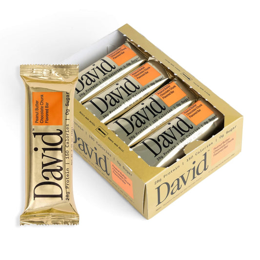 David Peanut Chocolate Chunk Bar - 28g Protein Bar (12ct)