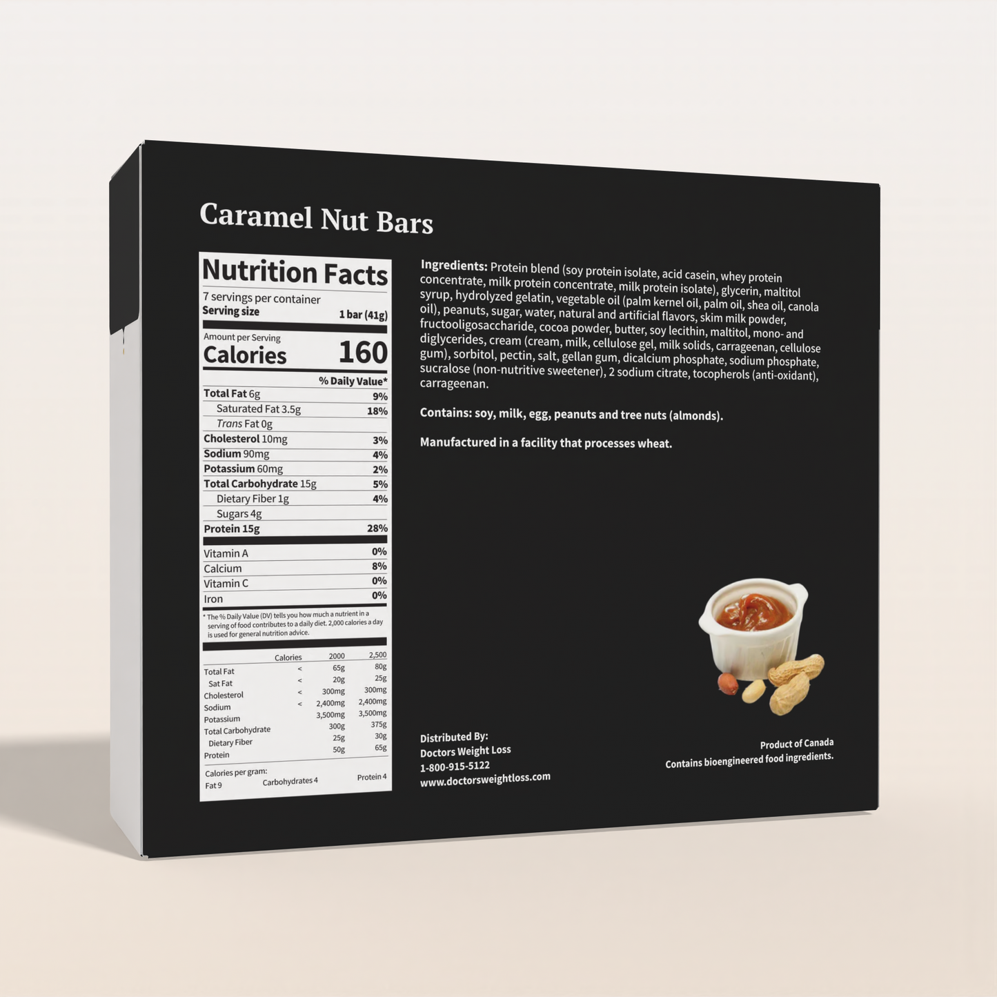 ProtiWise Caramel Nut High-Protein Bars (7/Box)