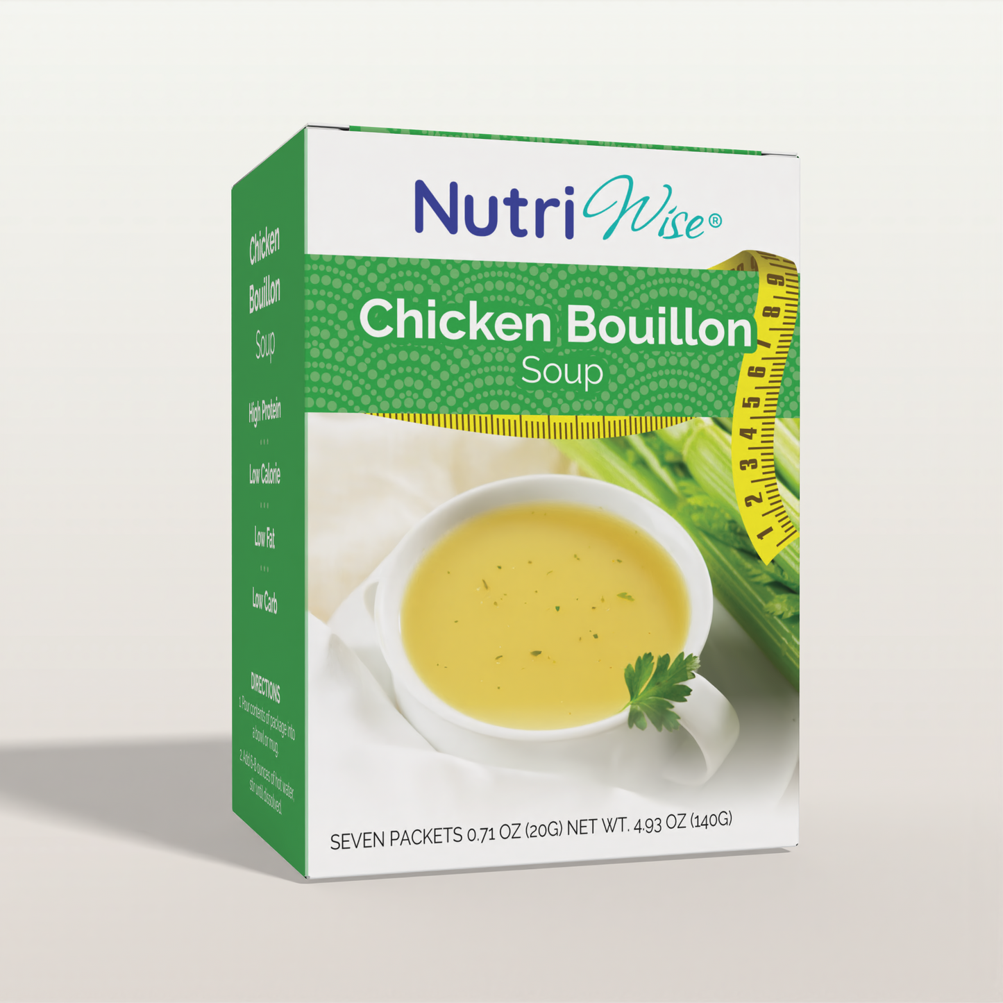 NutriWise Chicken Bouillon Soup | High-Protein Soup (7/ Box)