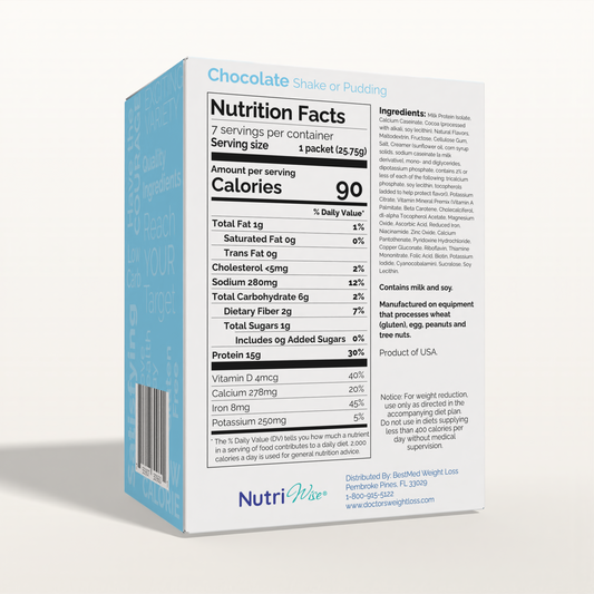 NutriWise High-Protein Chocolate Shake or Pudding (7/Box)