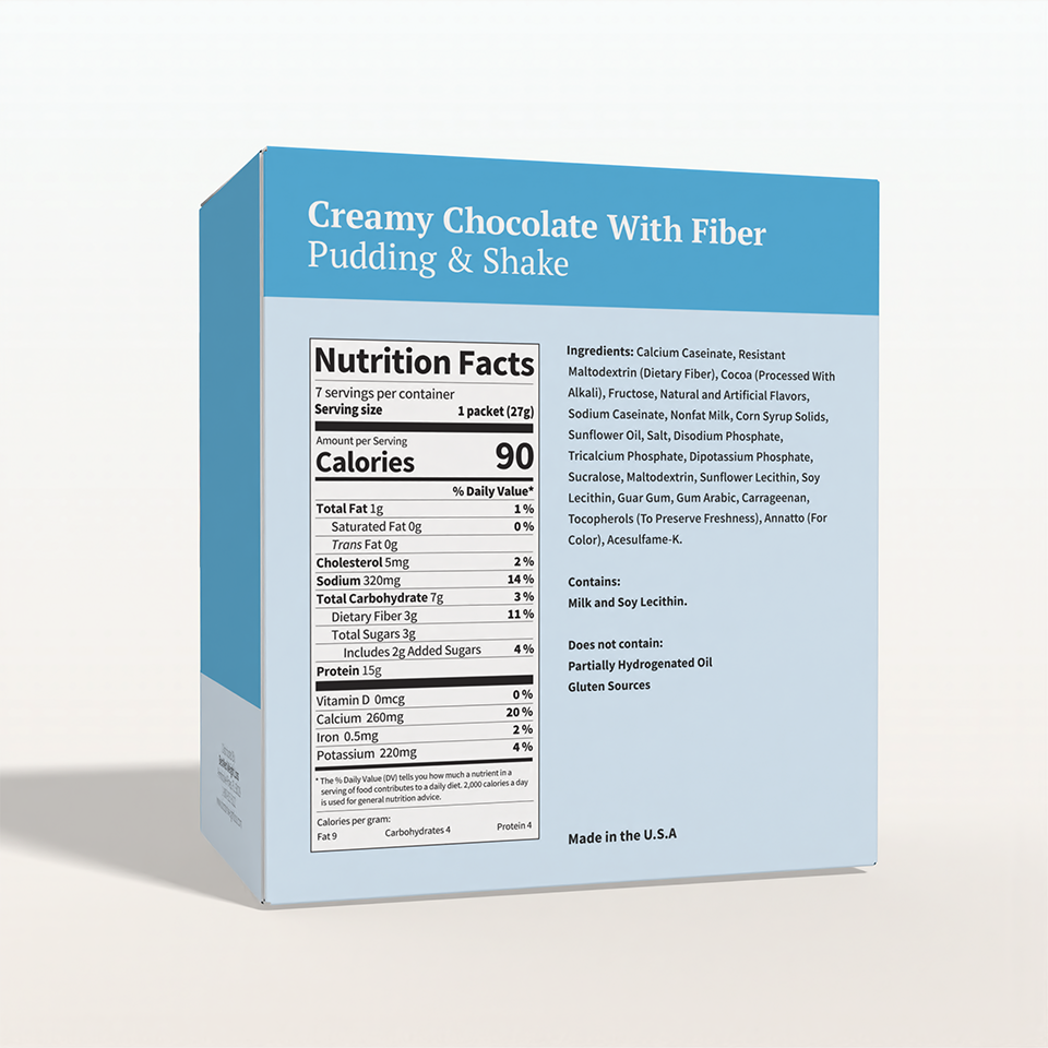 BestMed Pudding & Shake, Creamy Chocolate with High-Fiber