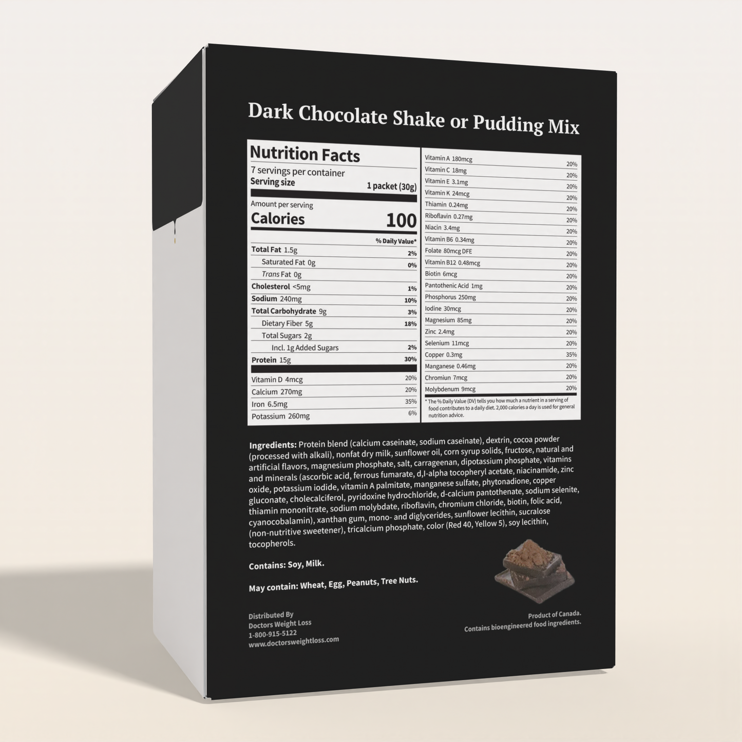 ProtiWise Dark Chocolate Shake or Pudding Mix (7/Box)