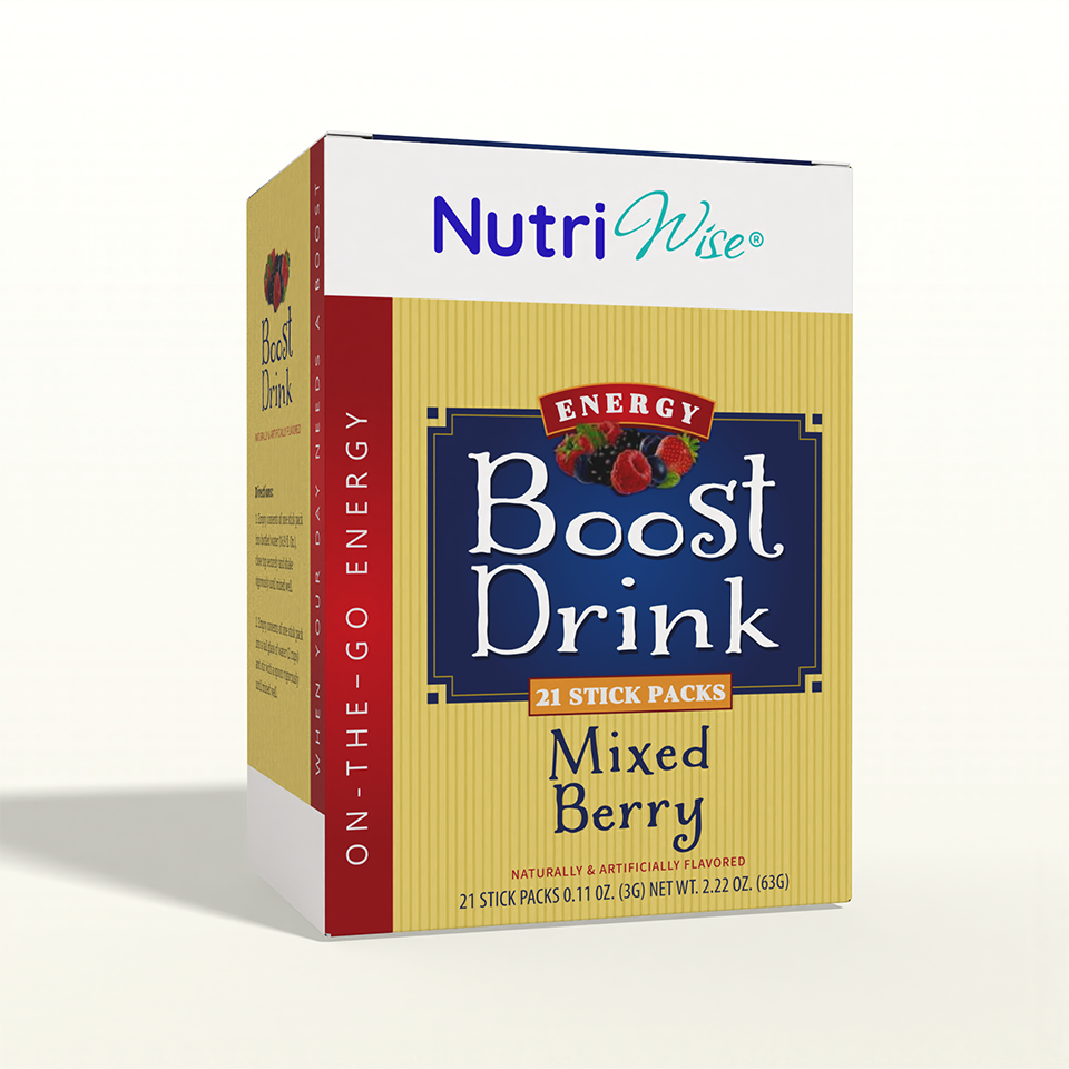 NutriWise Energy Boost Drink | Mixed Berry (21/box)