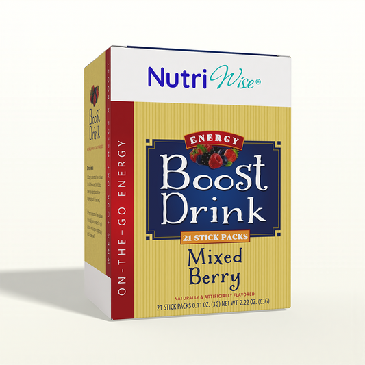 NutriWise Energy Boost Drink | Mixed Berry (21/box)