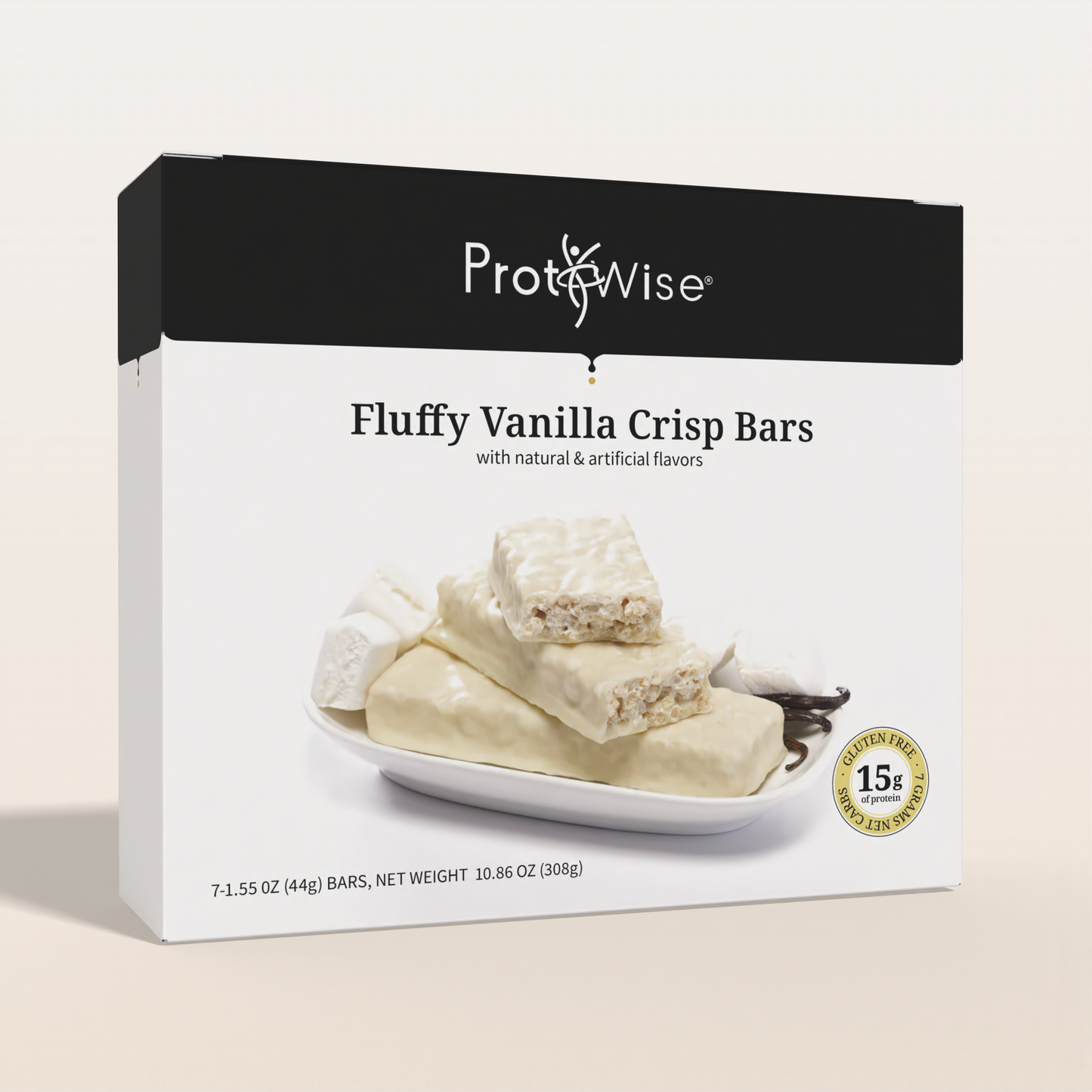 ProtiWise Fluffy Vanilla Crisp High-Protein Bars (7/Box)