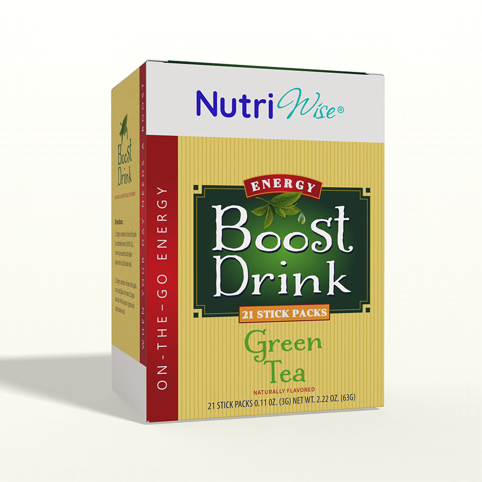 NutriWise Energy Boost Drink | Green Tea (21/box)