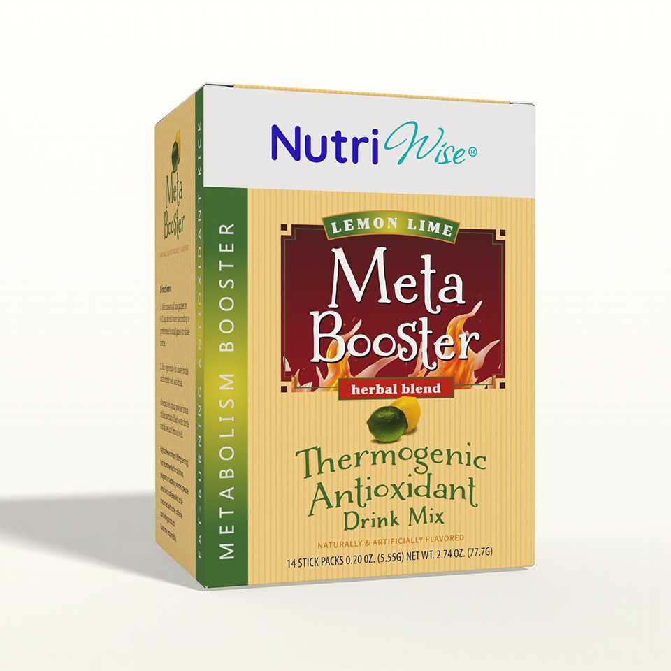 NutriWise Meta Booster Thermogenic Antioxidant Drink | Lemon Lime (14/box)