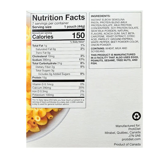 ProtiDIET Mac & Cheese Pasta Entree | High Protein (7ct)