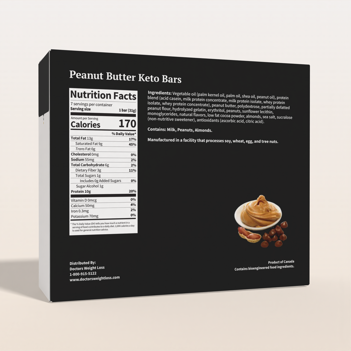 ProtiWise Peanut Butter Keto High-Protein Bars (7/Box)
