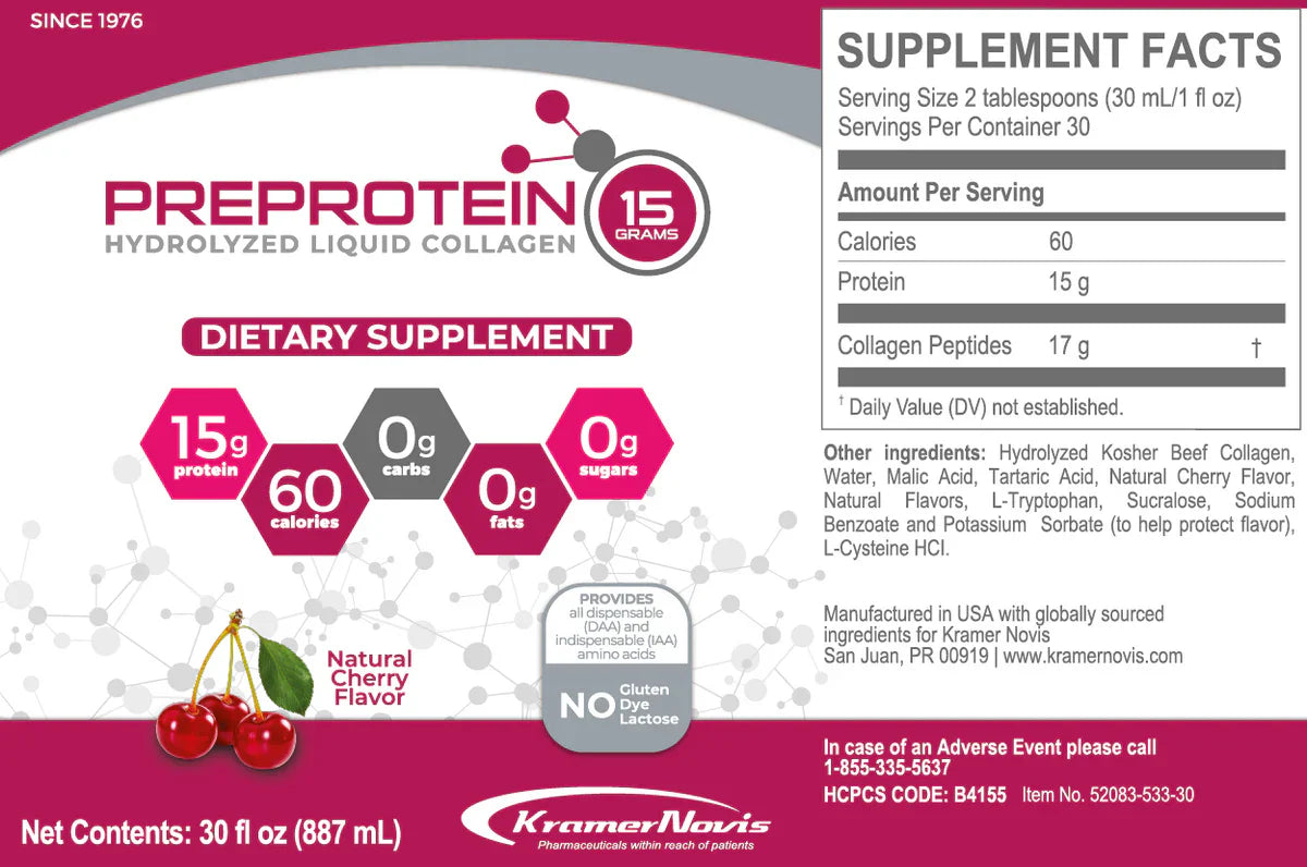 PreProtein 15g Liquid Predigested | High-Protein | Cherry 30oz
