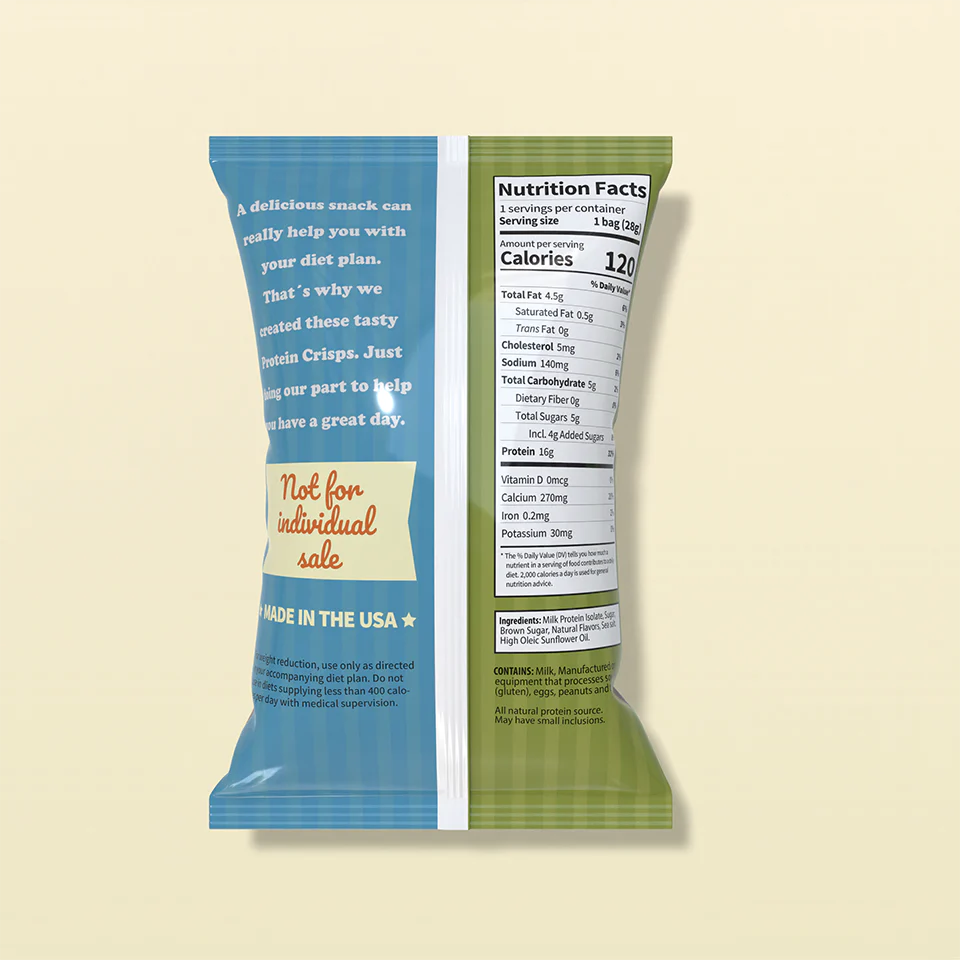 NutriWise Salted Caramel Crisps, Low-Calorie Snack (7 Bags)