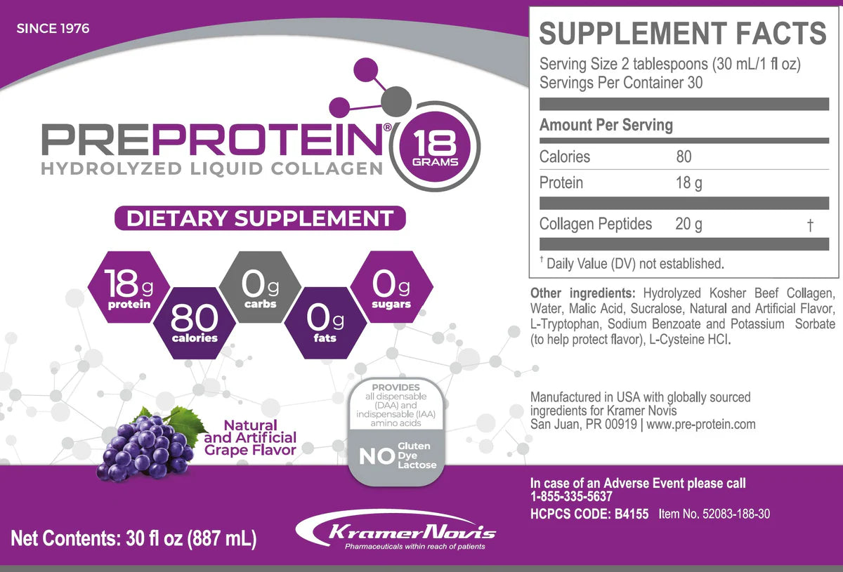 PreProtein 18g Liquid Predigested | High-Protein | Grape 30oz