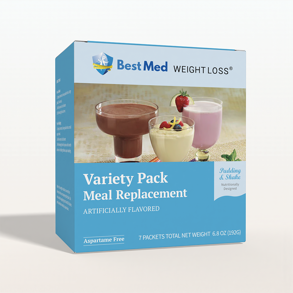 BestMed, Meal Replacement Pudding & Shake, Aspartame Free, Variety Pack