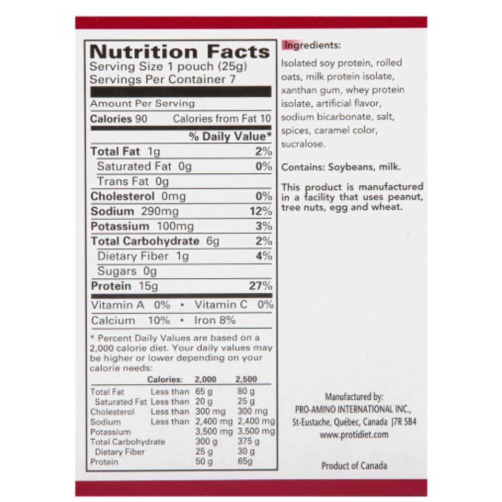 ProtiDiet - Apple Cinnamon Instant Oatmeal (7/Box) - Doctors Weight Loss