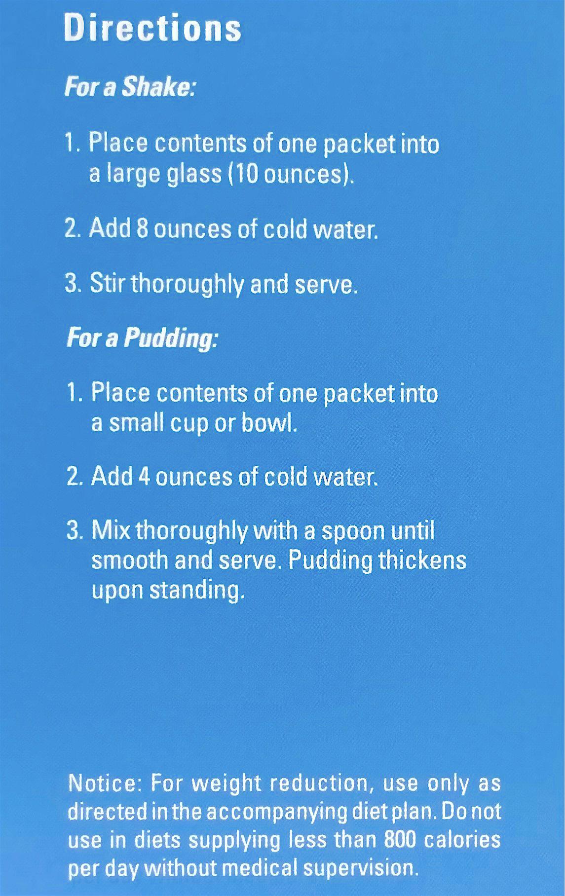 Chocolate Mint Cream Aspartame Free Pudding and Shake Mix Directions - BestMed - Doctors Weight Loss