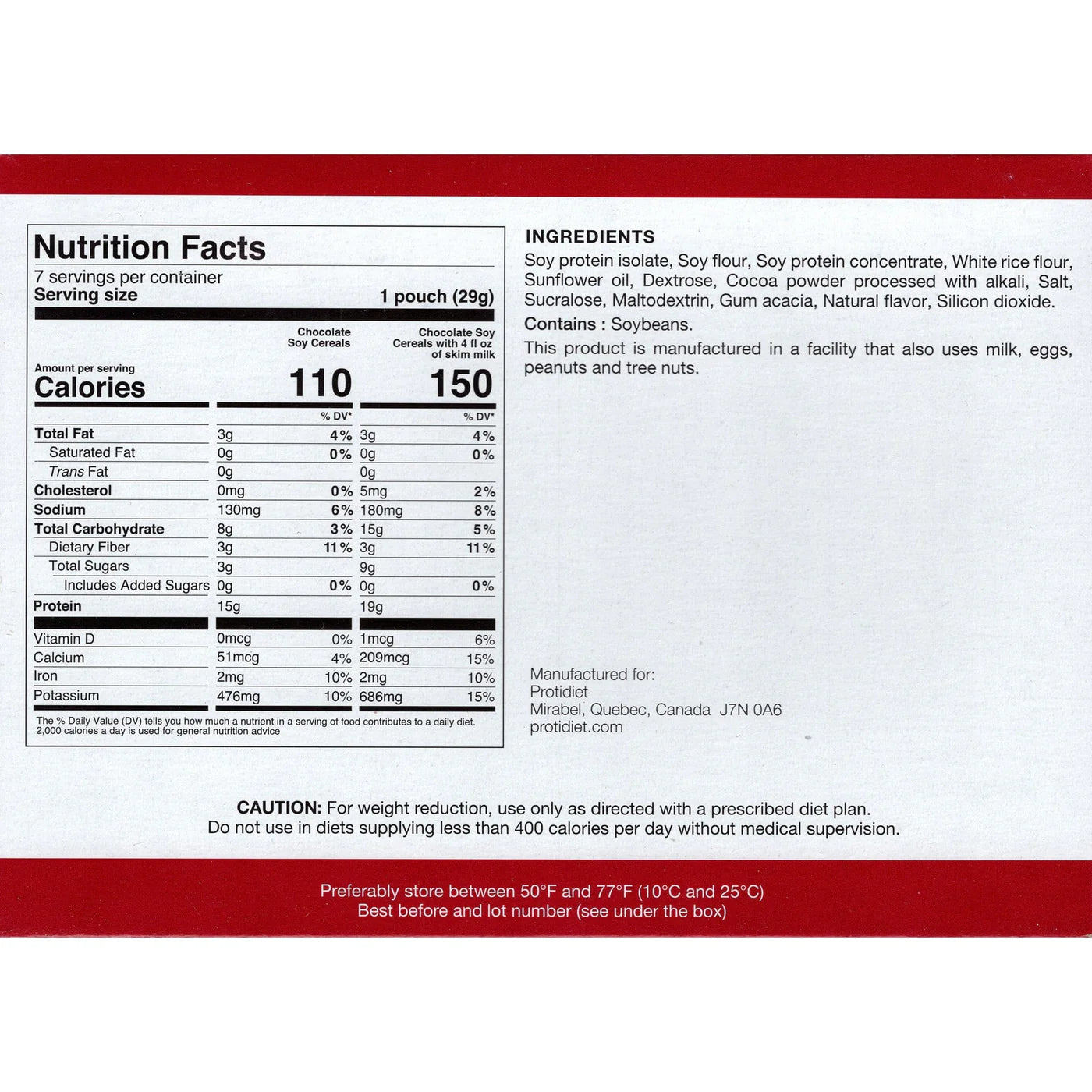 ProtiDIET High-Protein Soy Chocolate Cereal (7ct)