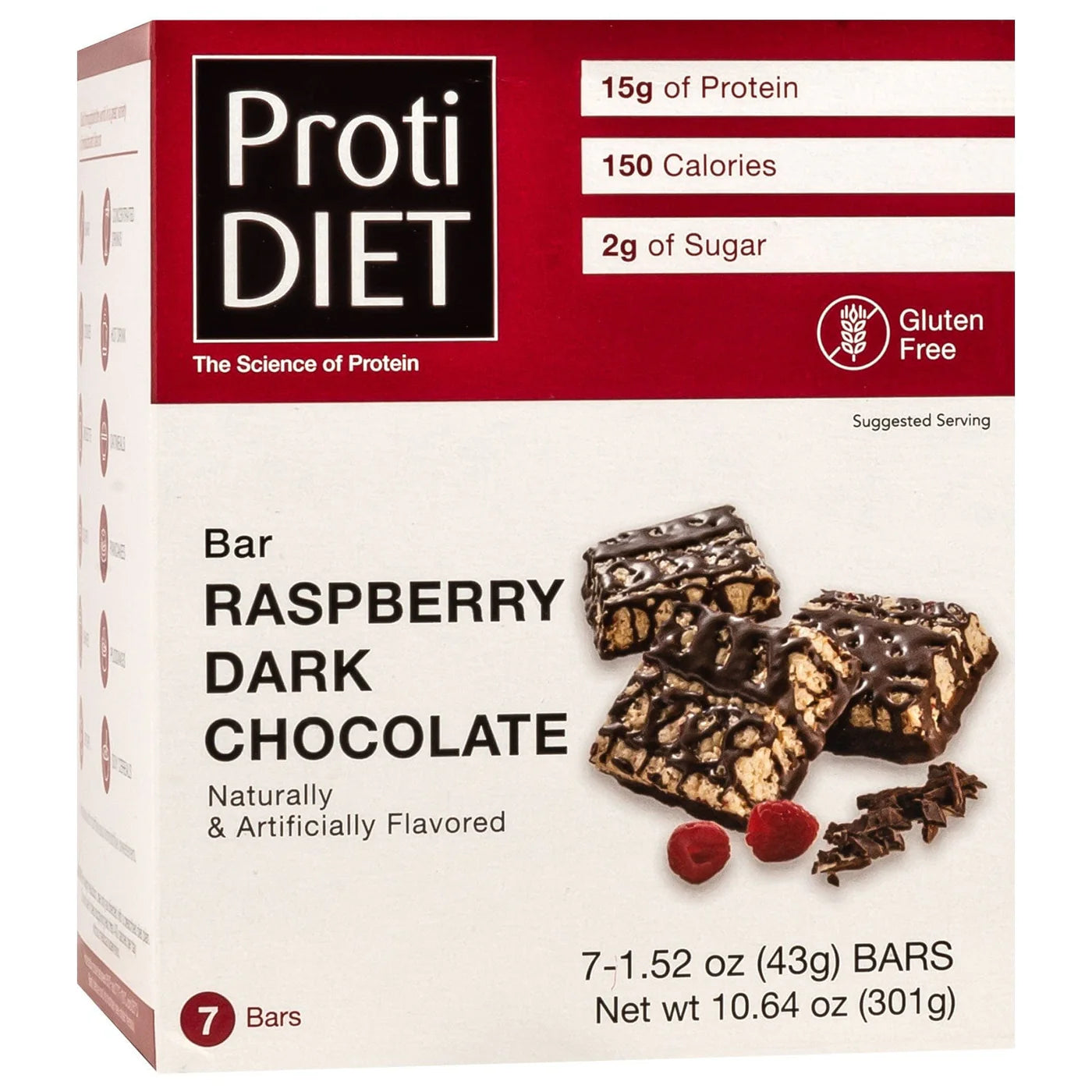 ProtiDIET Raspberry Dark Chocolate Protein Square (7ct)