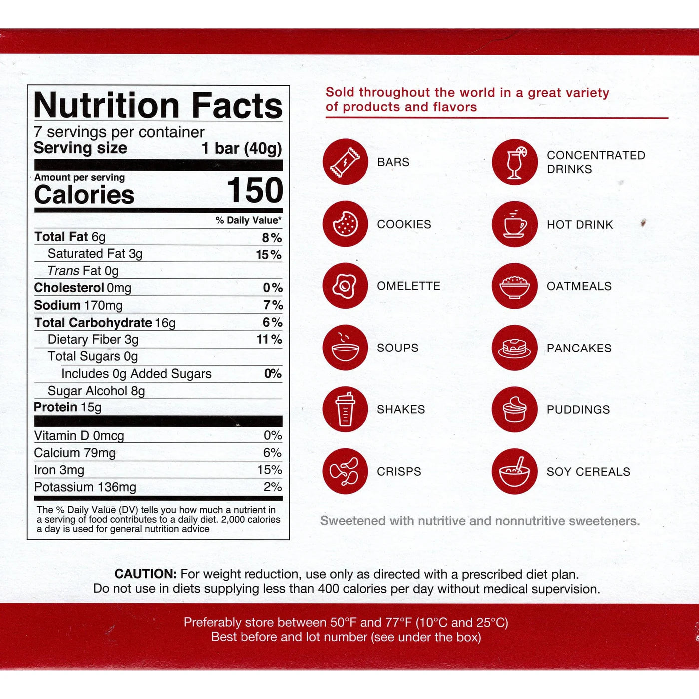 ProtiDIET Crunchy Cereal Chocolate Bar | Weight Loss Bar (7ct)