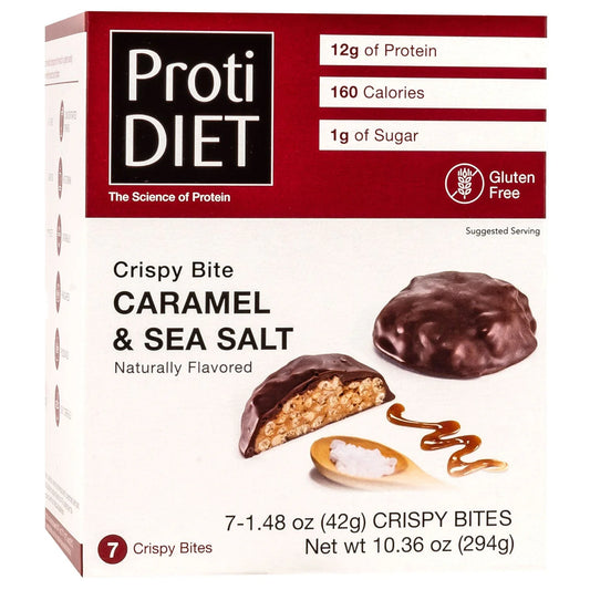 ProtiDIET Caramel & Sea Salt Crispy Bites | High-Protein (7ct)