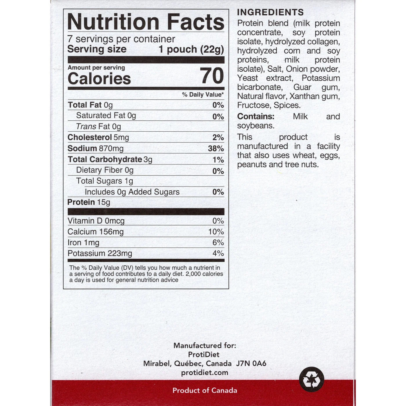 ProtiDIET Creamy Chicken Flavor Soup Mix (7/Box)