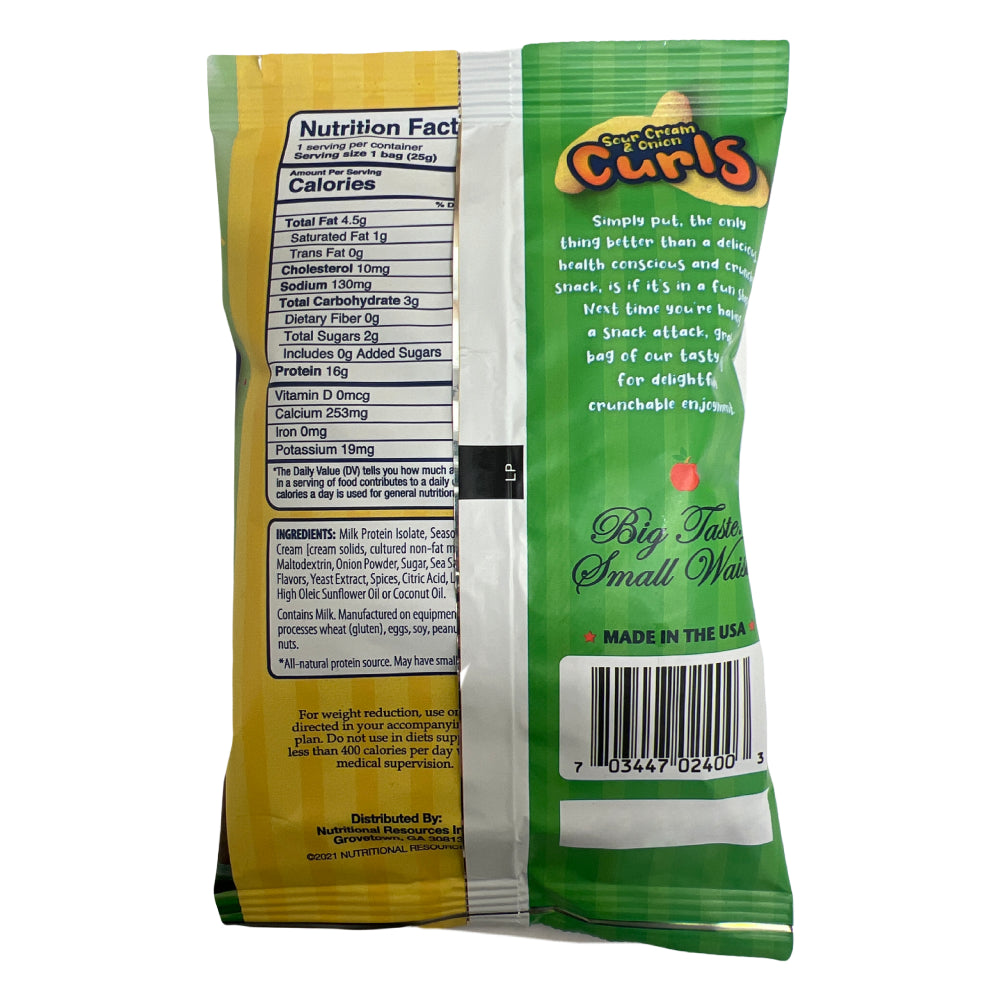 NutriWise - Sour Cream and Onion Curls (7 bags) - NutriWise