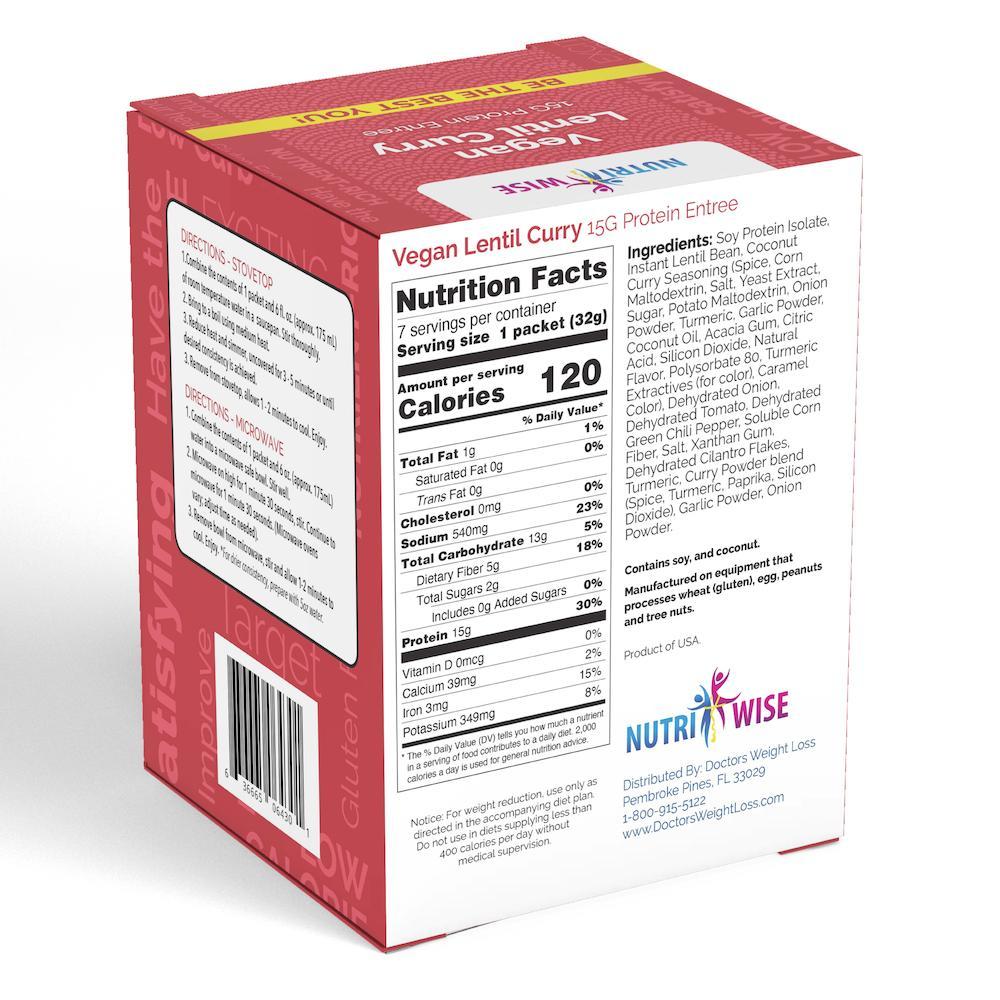 NutriWise - Vegan Lentil Curry (7/Box) - NutriWise