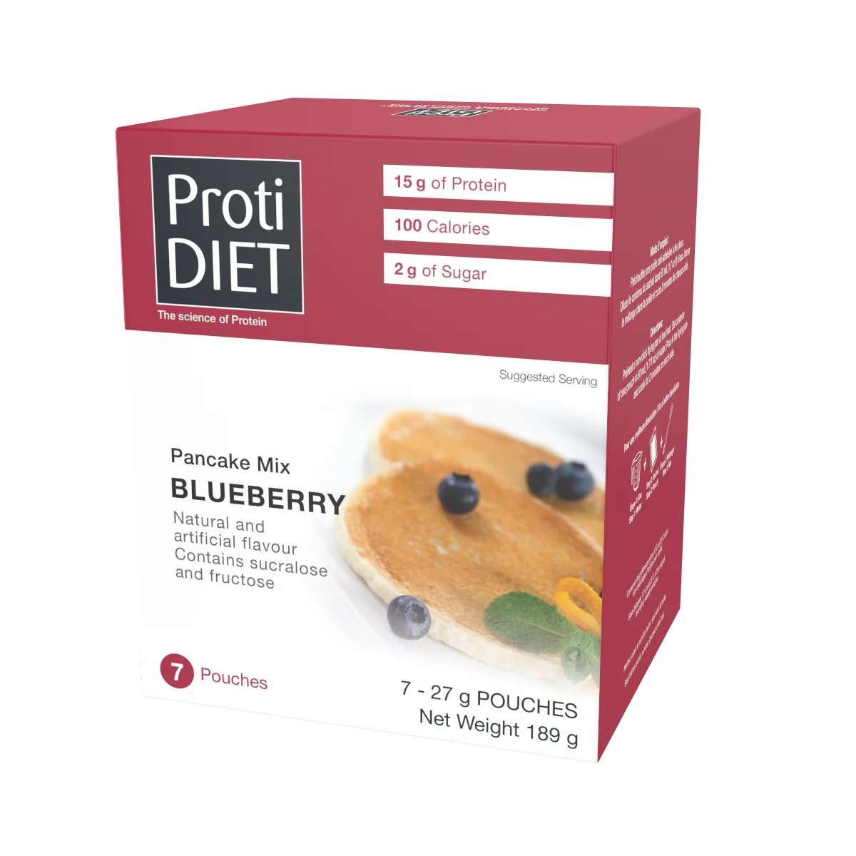 ProtiDIET Blueberry Pancake, Weight Loss Breakfast Meal (7ct)