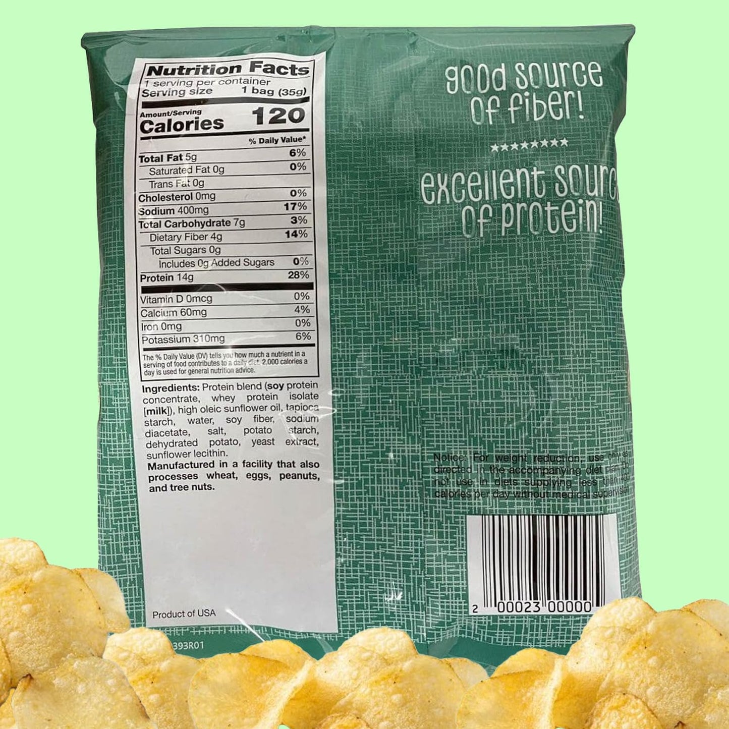 ProtiWise Sea Salt & Vinegar Chips | High-Protein & Fiber (1ct)