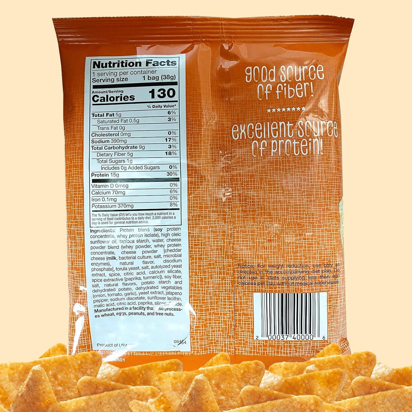 ProtiWise Spicy Nacho Cheese Chips | High-Protein & Fiber (1ct)