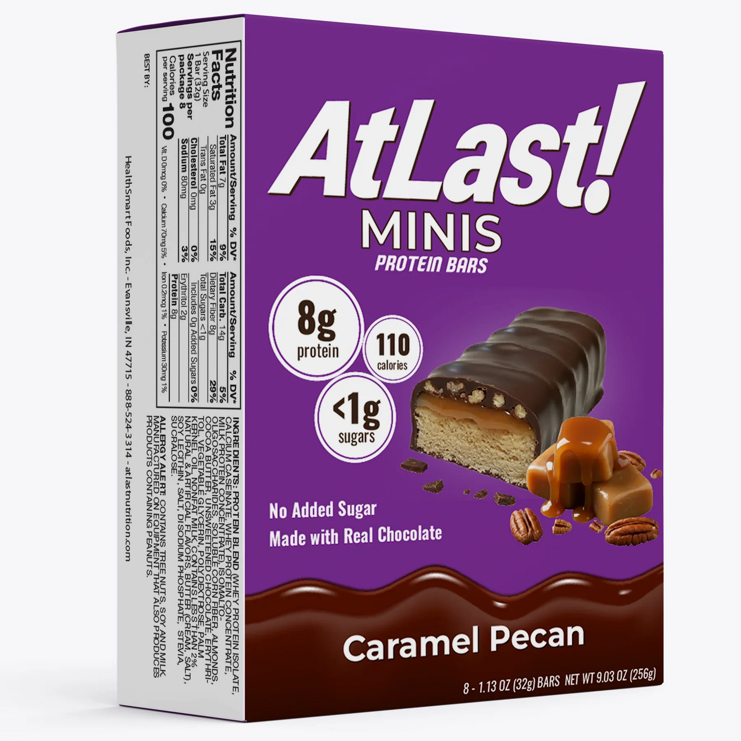Atlast! MINIS Caramel Pecan Protein Bars 8ct