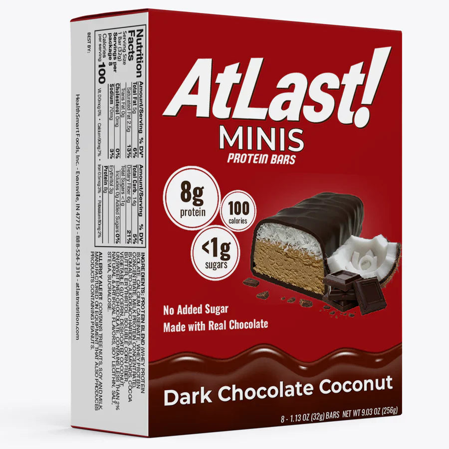 Atlast! MINIS Dark Chocolate Coconut Protein Bars 8ct
