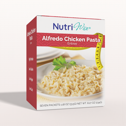 NutriWise Chicken Alfredo Pasta, Low-Calorie Meal (7/Box)