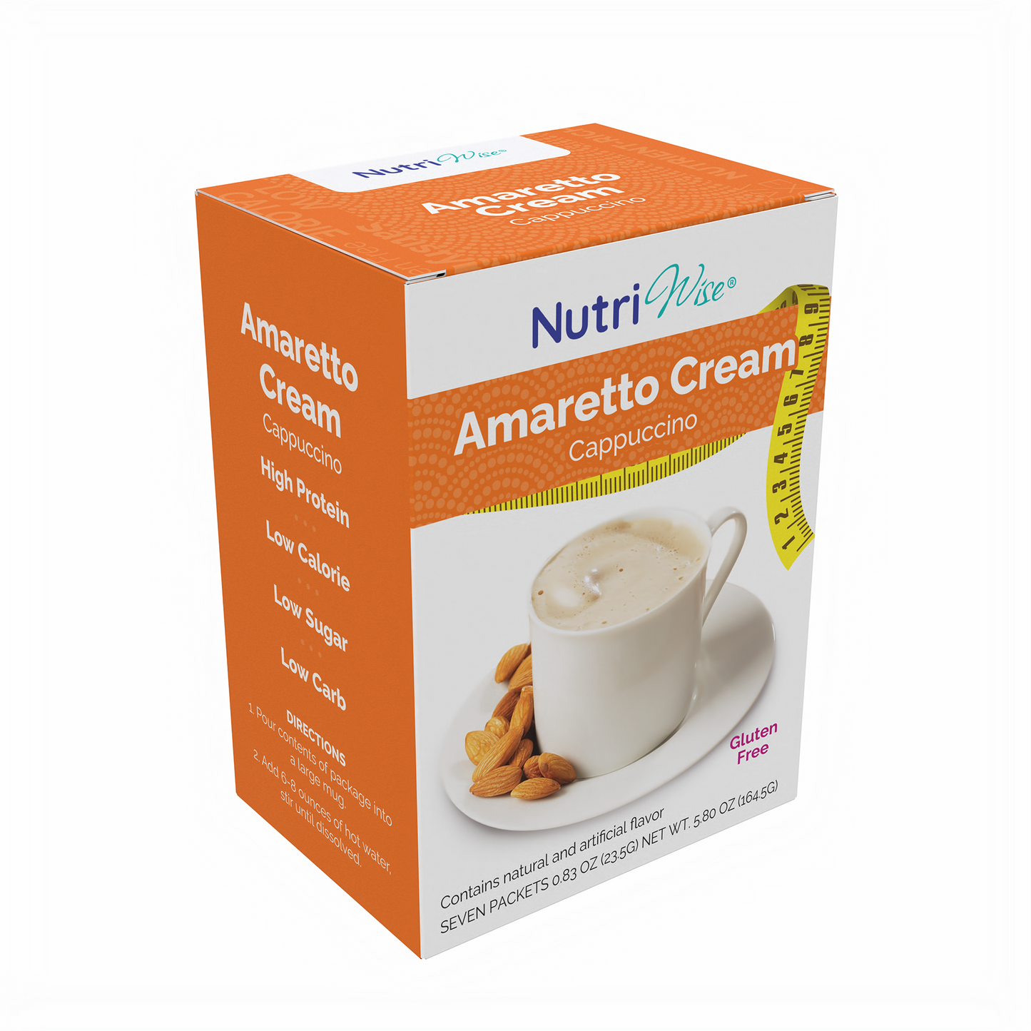 NutriWise Amaretto Cappuccino | High-Protein Beverage (7/Box)