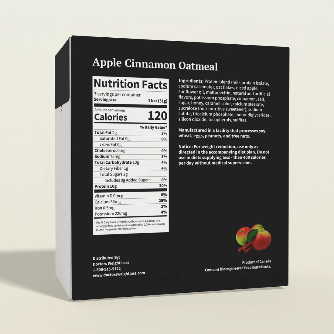 ProtiWise Apple Cinnamon Oatmeal | High-Fiber Oatmeal (7ct)