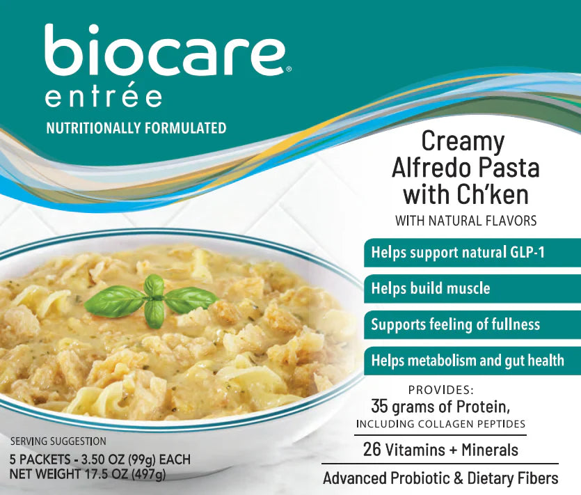 Biocare Creamy Alfredo Pasta with Ch'ken | 35g High Protein Meal (1ct)