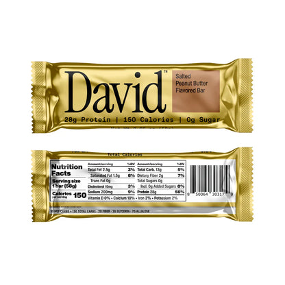 David Salted Peanut Butter Bar - 28g Protein Bar