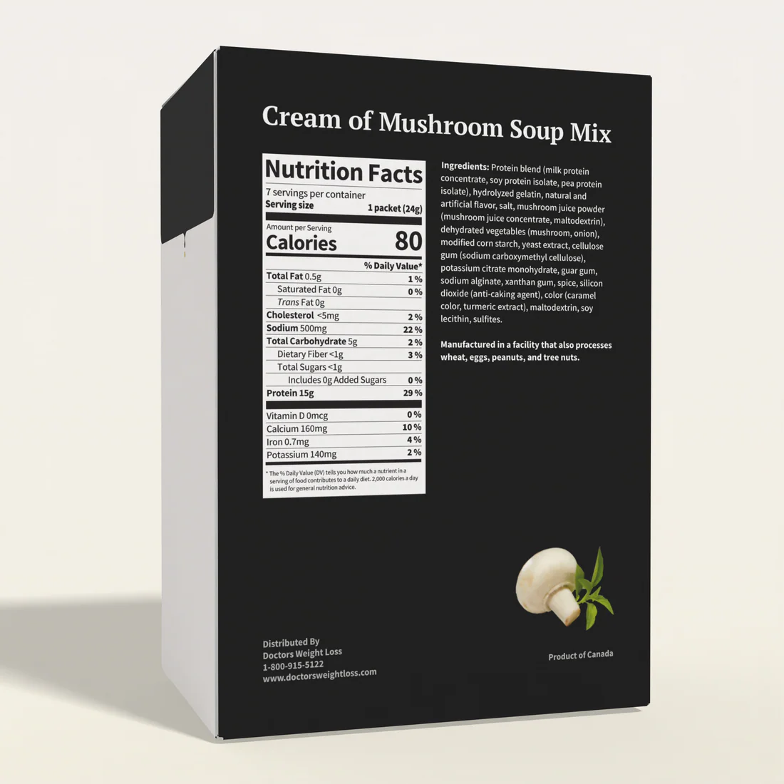 ProtiWise Cream of Mushroom Soup | High-Protein Mushroom Soup (7ct)