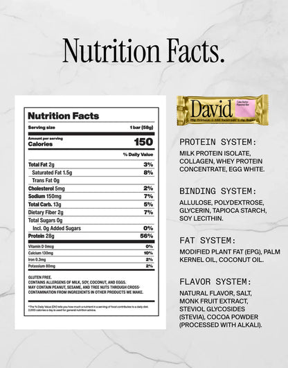 David Bars 28g High-Protein | Cake Batter (12ct)