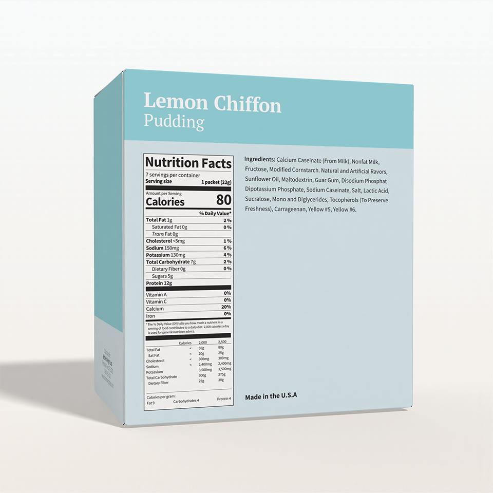 BestMed High-Protein, Low-Carb Pudding, Lemon Chiffon (7ct)