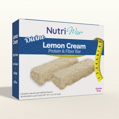 NutriWise Divine Lemon Cream High-Fiber Protein-Bars (7/Box)