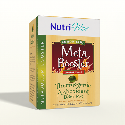 NutriWise Meta Booster Thermogenic Antioxidant Drink | Lemon Lime (14/box)