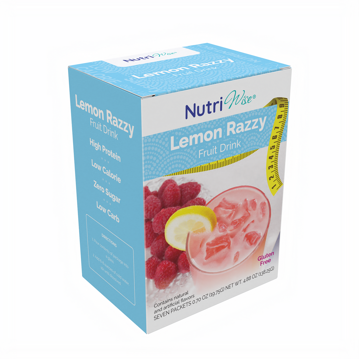 NutriWise Lemon Razzy Drink, Low-Calorie Drink(7/Box)