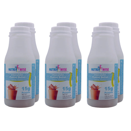 Chocolate Peanut Butter Shake (6-Pack Bottles) - NutriWise - Doctors Weight Loss