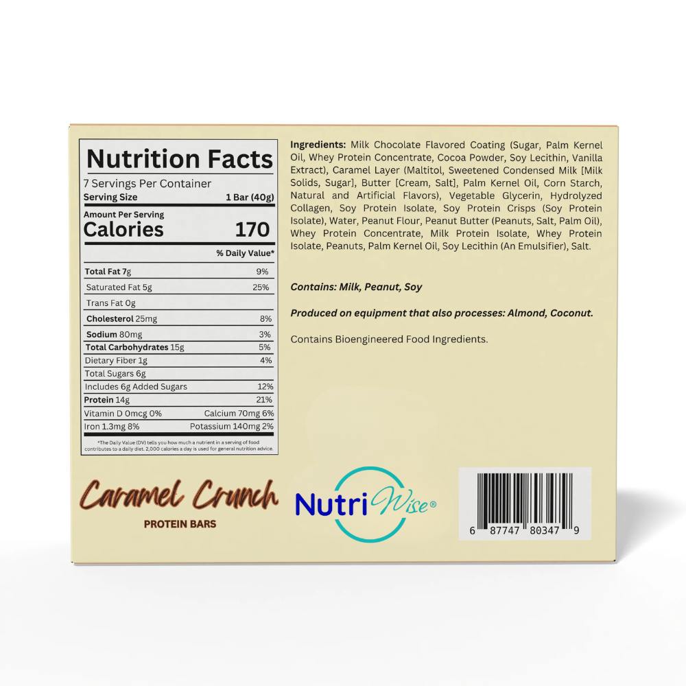 NutriWise Caramel Crunch High-Protein Bars (7ct)