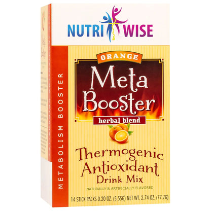 NutriWise Meta Booster Thermogenic Antioxidant Drink | Orange  (14/box)