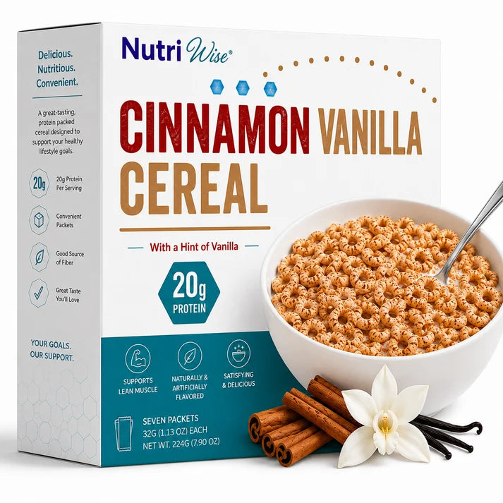 NutriWise Cinnamon Cereal | 20g High-Protein Breakfast (7ct)