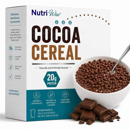 NutriWise Rich Cocoa Cereal | 20g High-Protein Breakfast (7ct)
