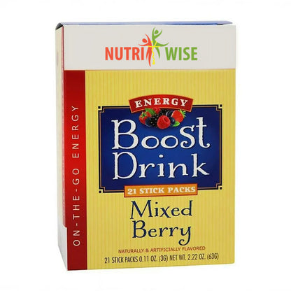 NutriWise Energy Boost Drink | Mixed Berry (21/box)