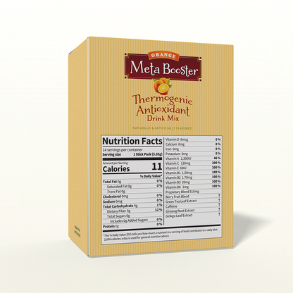 NutriWise Meta Booster Thermogenic Antioxidant Drink | Orange  (14/box)